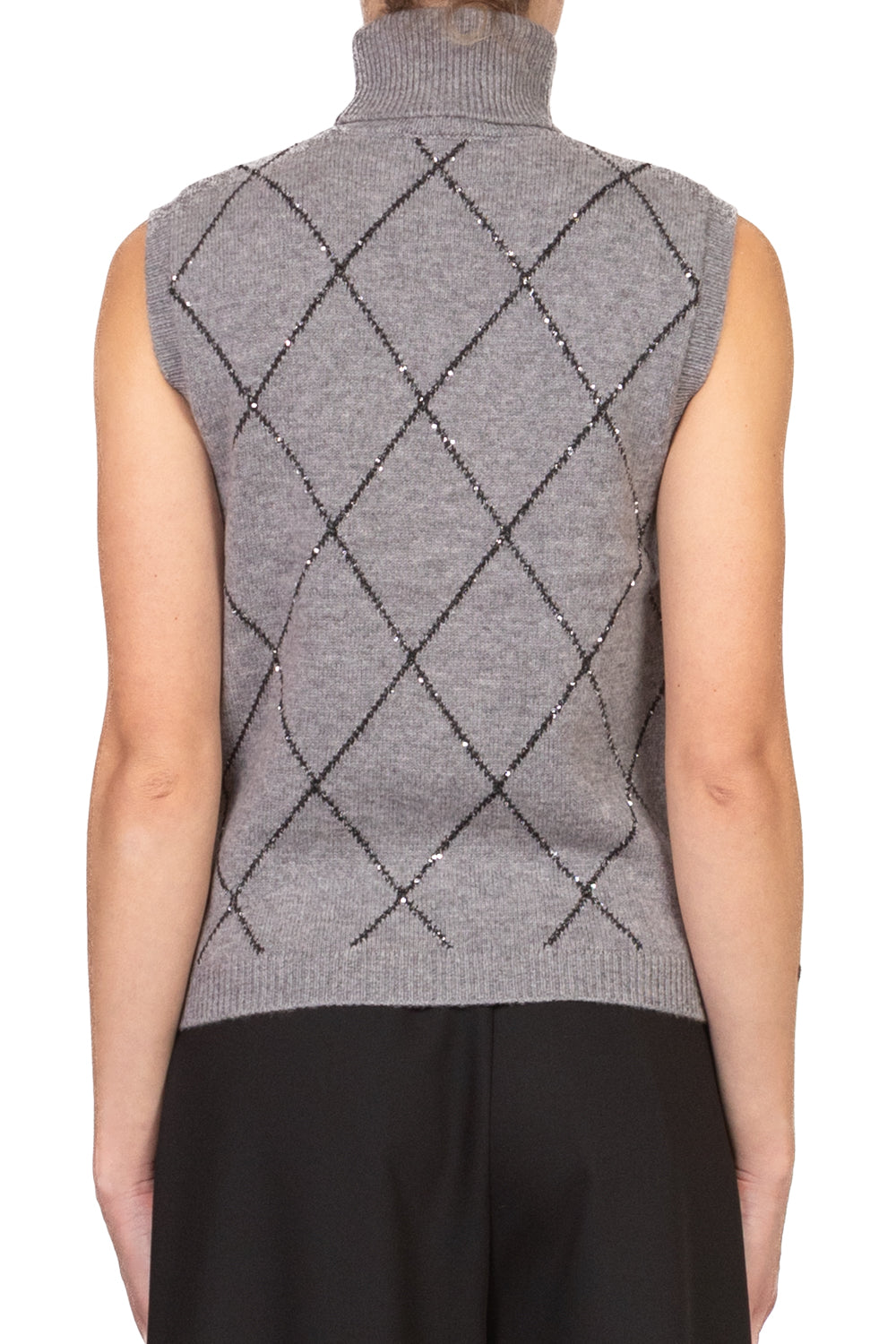 Vicolo - Gilet rombi micro paillettes Art. 77055F