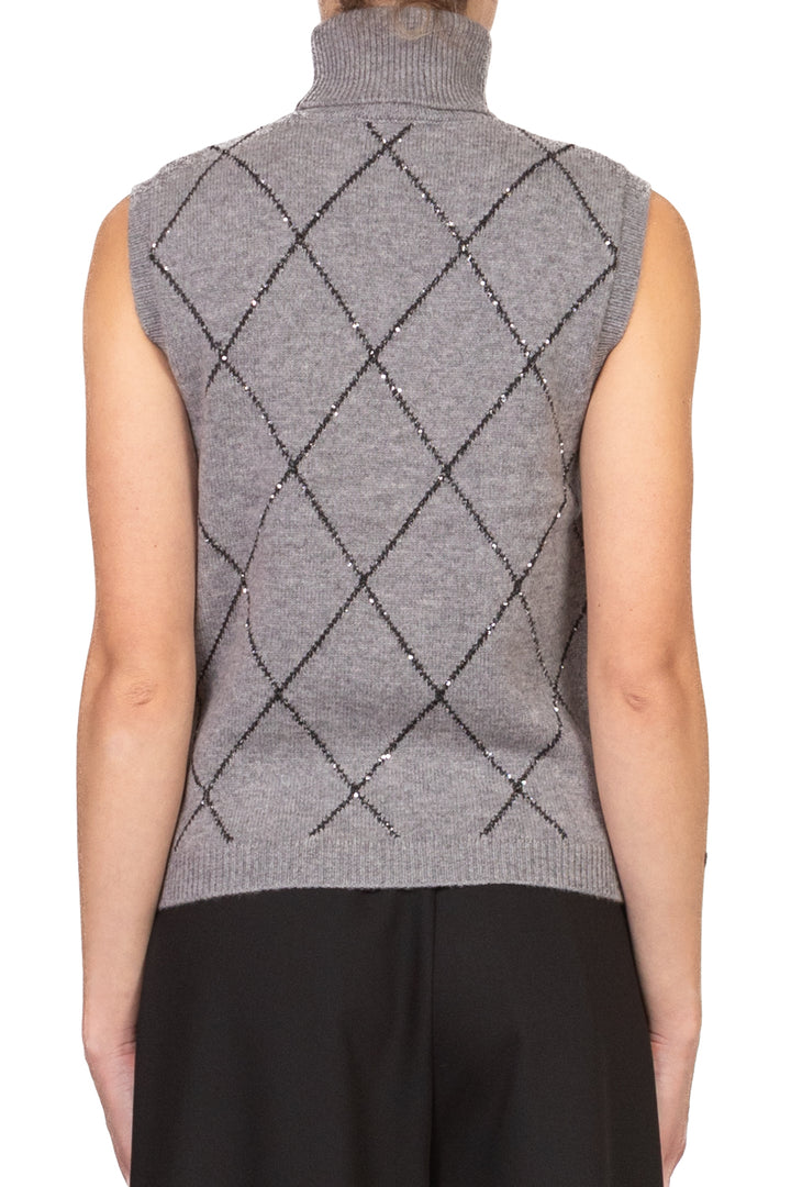 Vicolo - Gilet rombi micro paillettes Art. 77055F