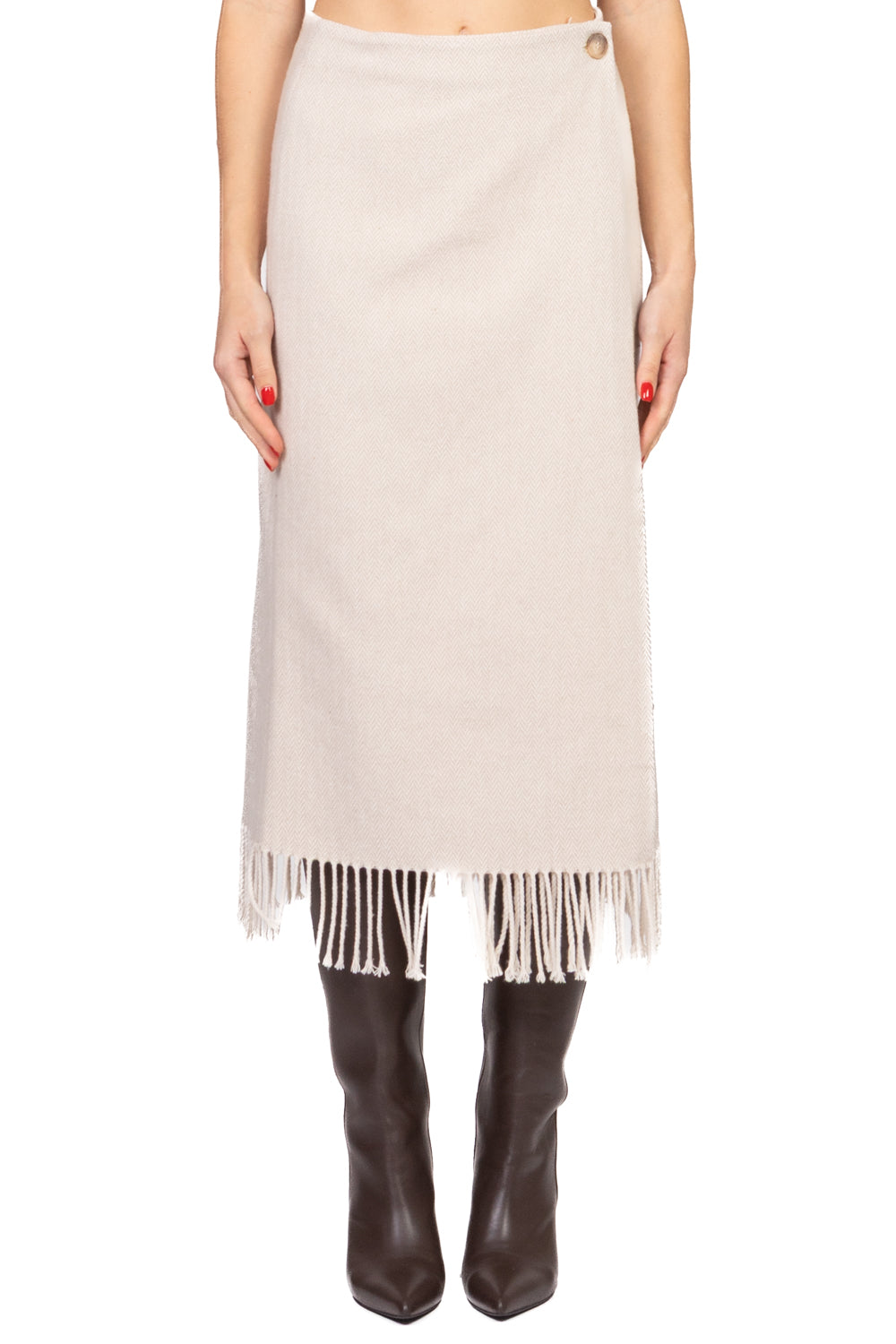 Tensione In - Gonna portafoglio spigata con frange Art. 38151