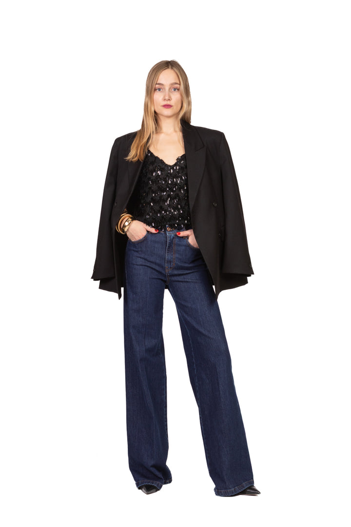 Vicolo - Top retato con paillettes Art. TF0475