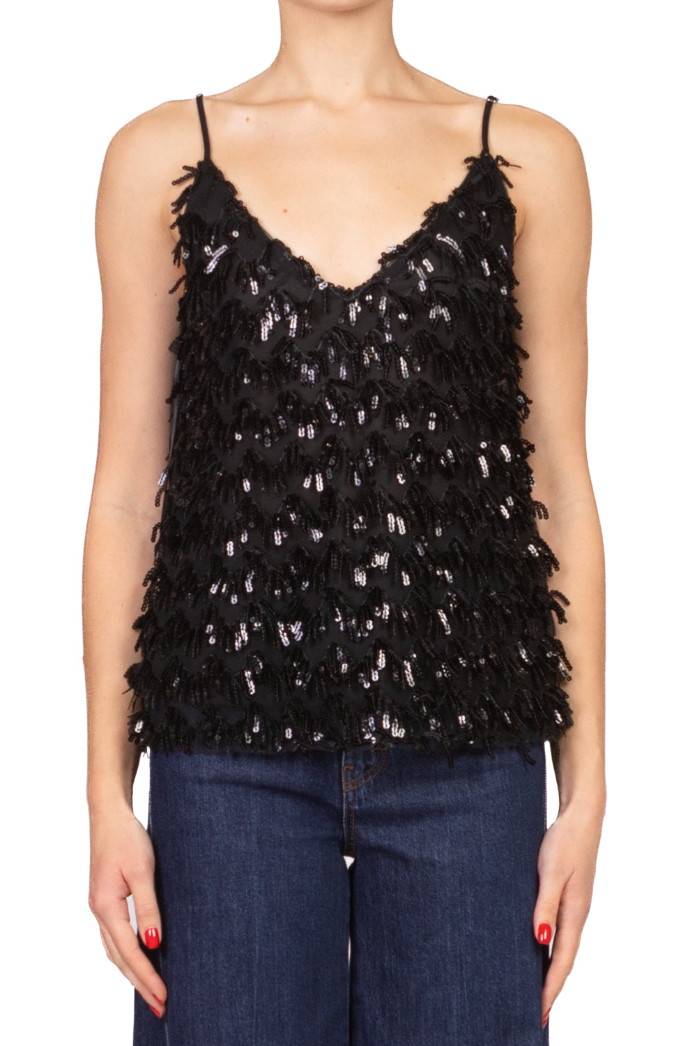 Vicolo - Top retato con paillettes Art. TF0475