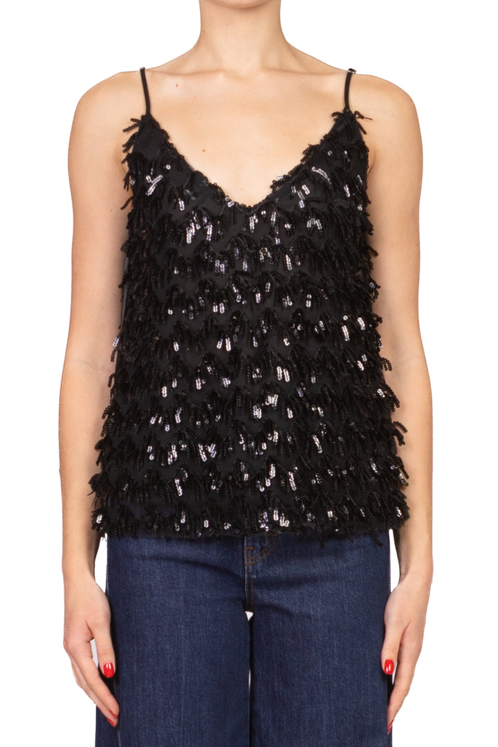 Vicolo - Top retato con paillettes Art. TF0475