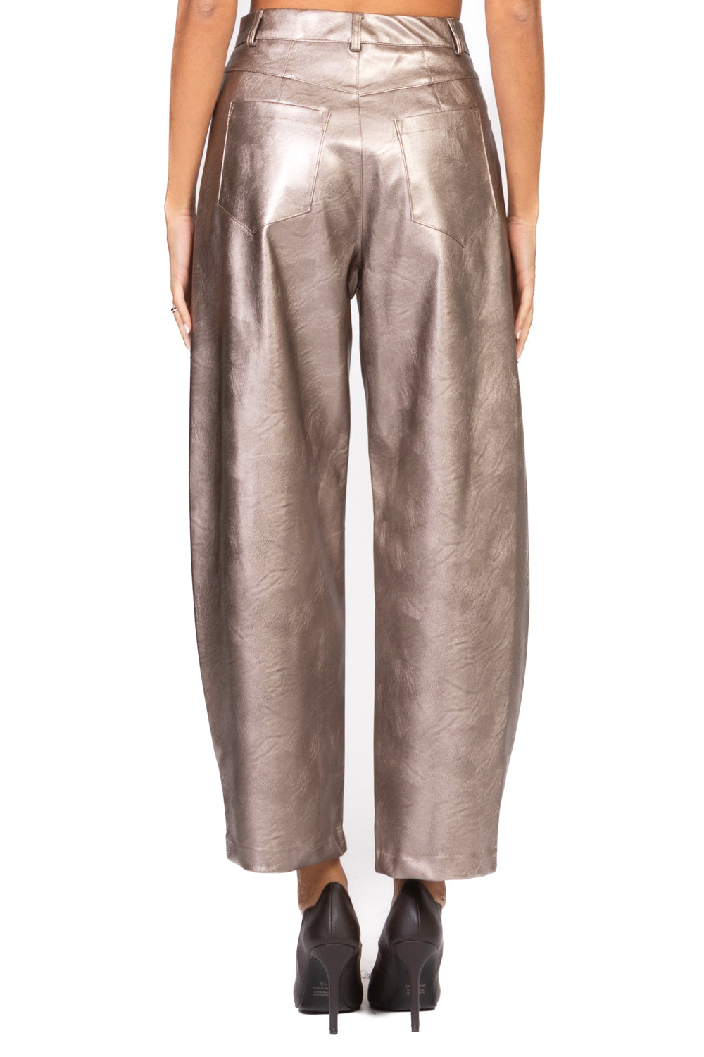 Vicolo - Pantalone barrel ecopelle laminato Art. TF2051