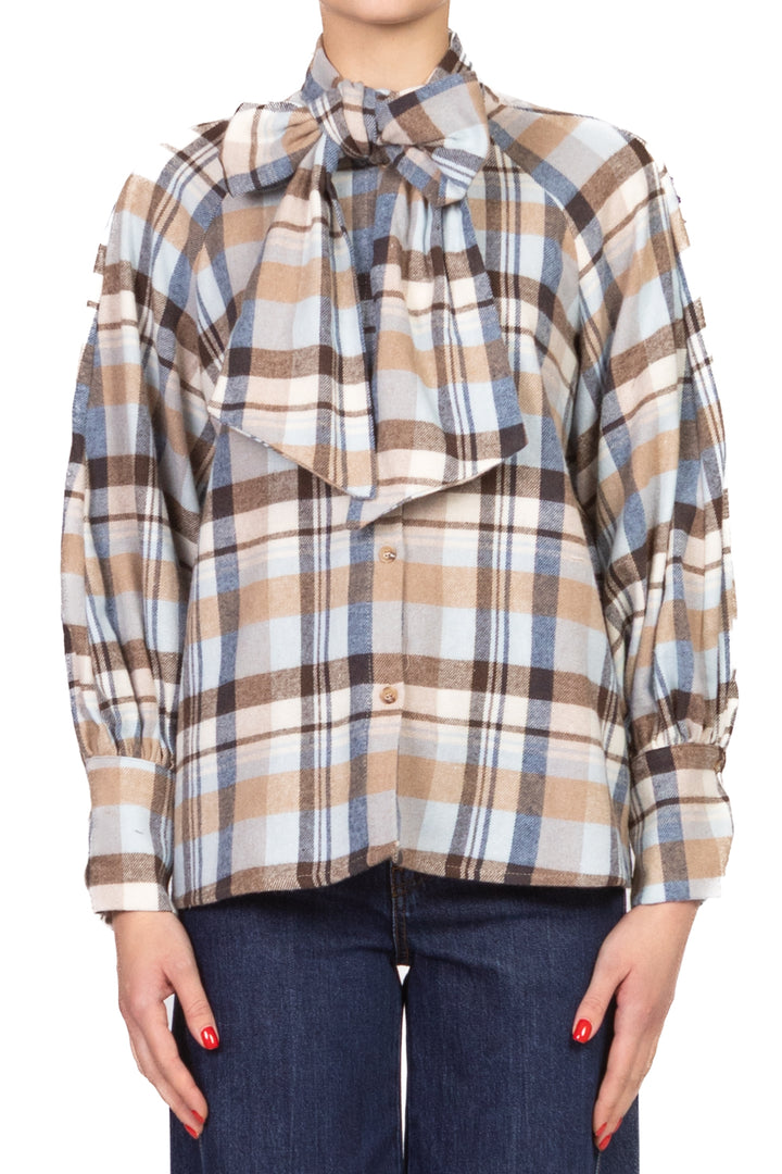Tensione In - Camicia check flanella con fiocco Art. 26C1622