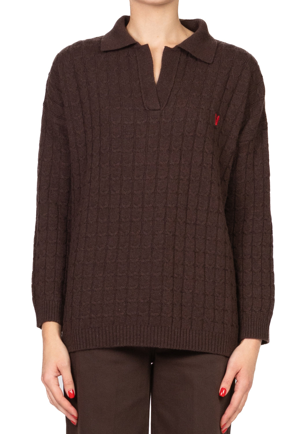 Vicolo - Maglia polo trecce con logo Art. 77307F