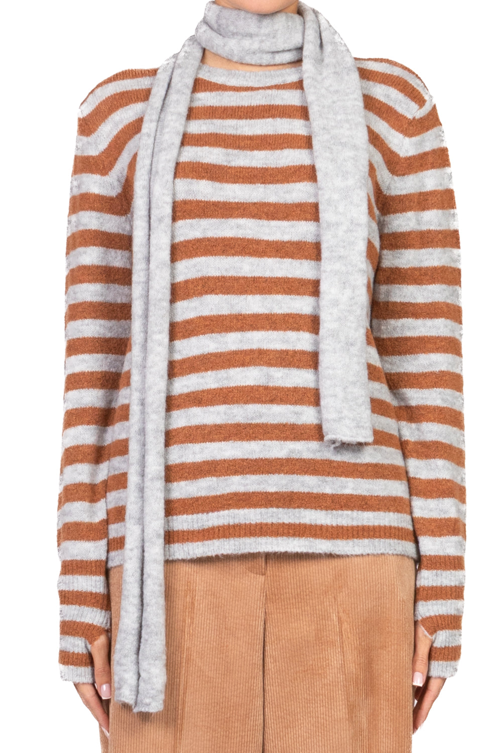 Have One - Maglia rigata con sciarpina Art. MFP-P232