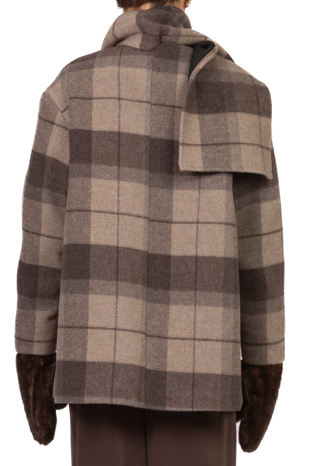 Tensione In - Cappotto quadri con sciarpa e guanti Art. 26B1610