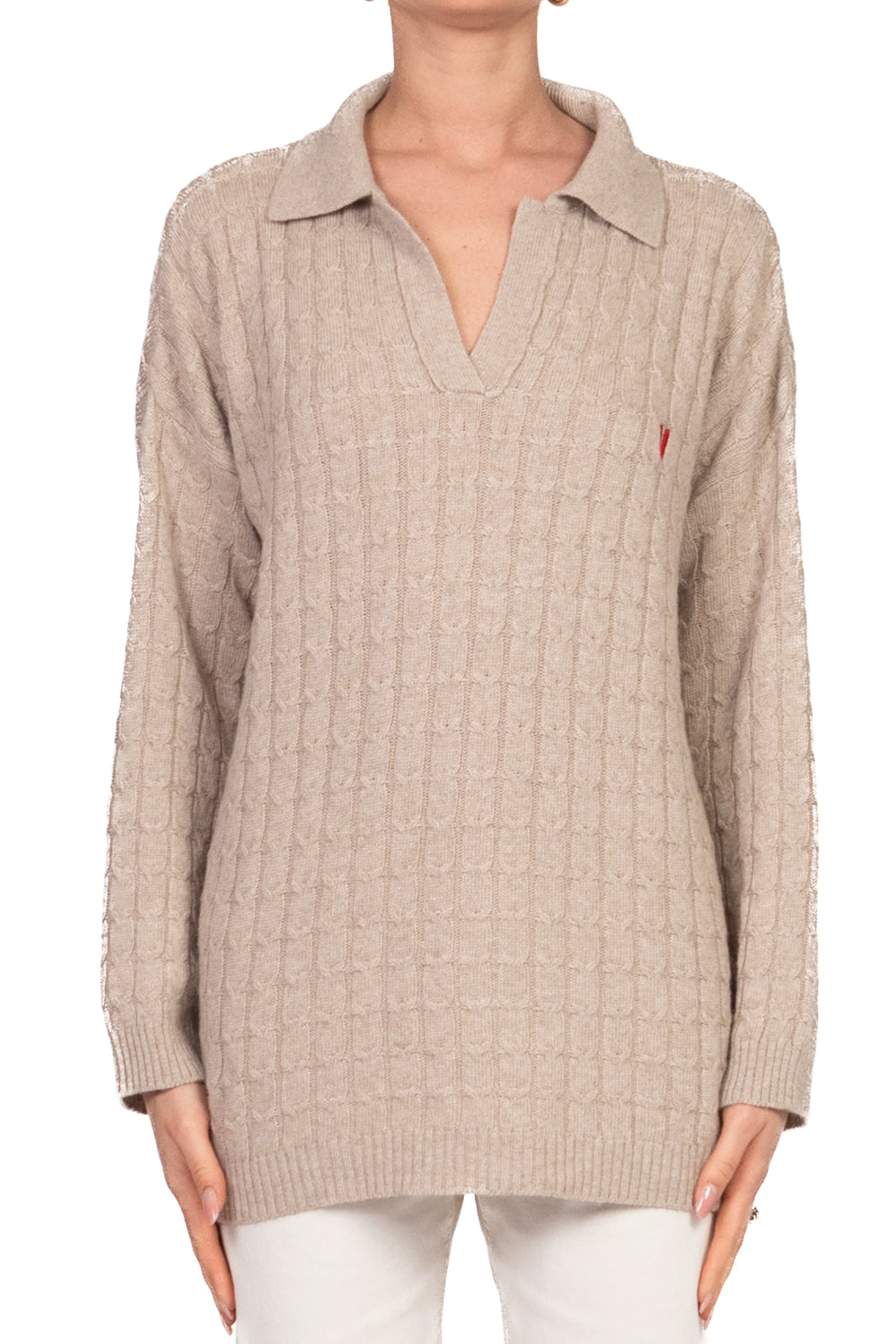 Vicolo - Maglia polo trecce con logo Art. 77307F