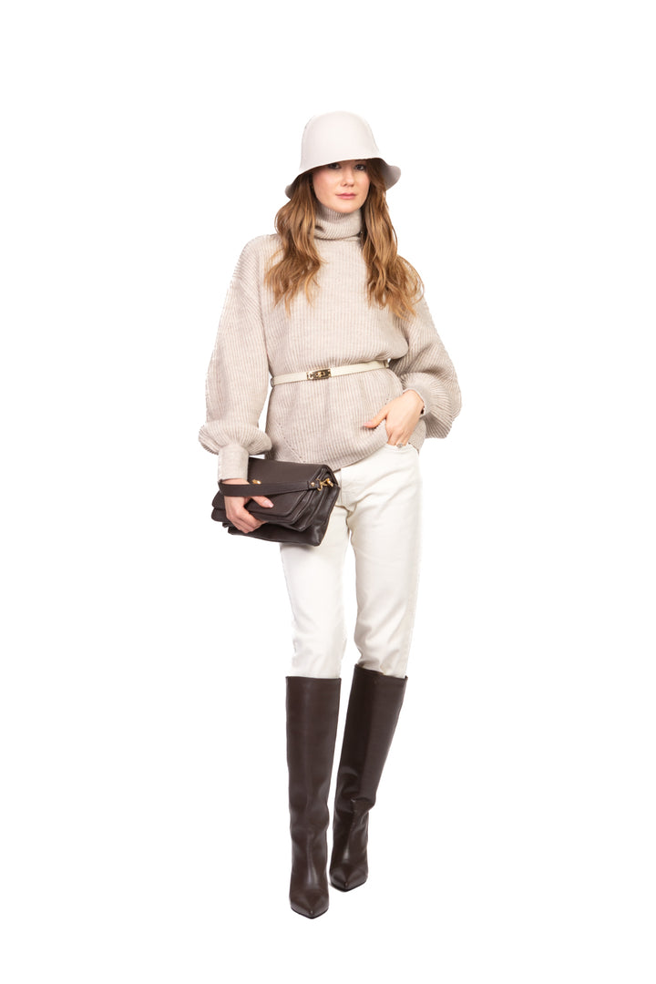 Tensione In - Maglia collo alto manica palloncino Art. W5HMJ46A400AT