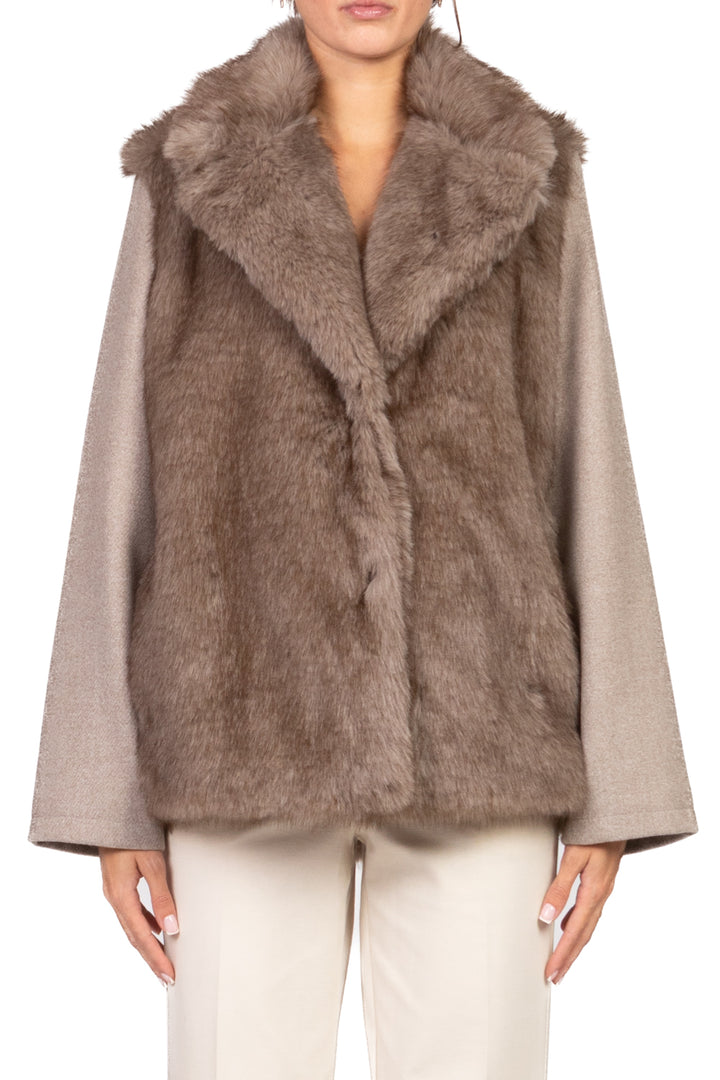 Angela Davis - Giacca cappotto eco pelliccia Art. RI9LC22