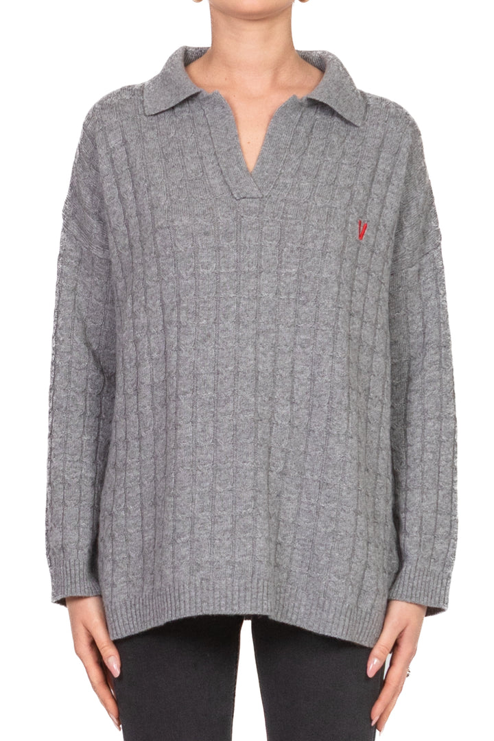 Vicolo - Maglia polo trecce con logo Art. 77307F