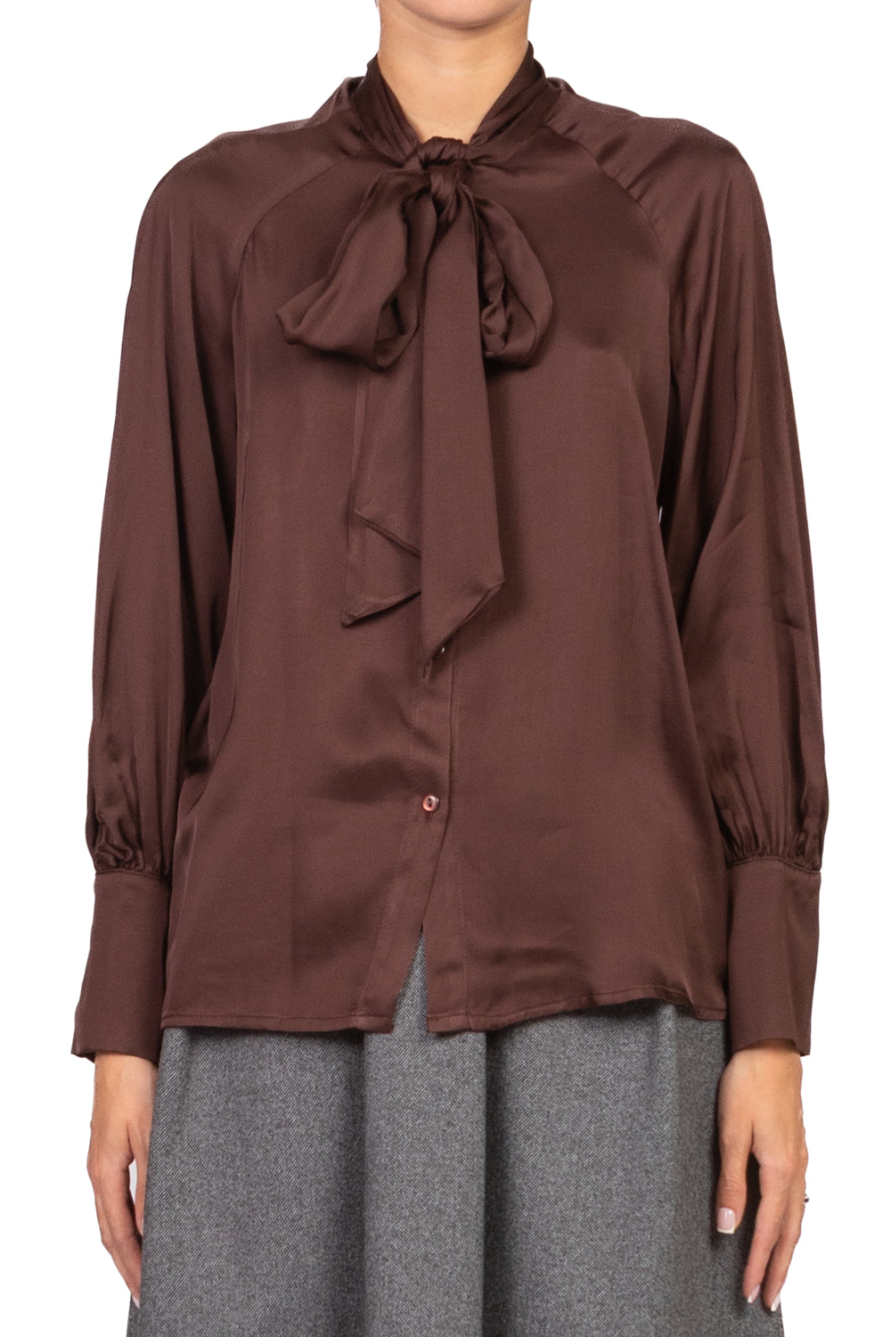 Tensione In - Camicia satin con fiocco Art. 26C1653