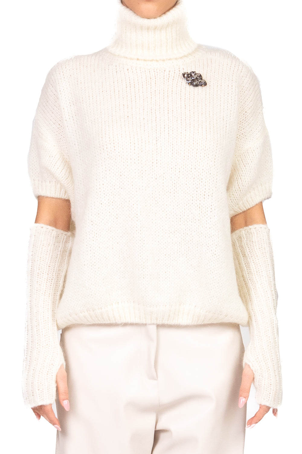 Kontatto - Maglia collo alto con manicotti Art. 3M1116NI