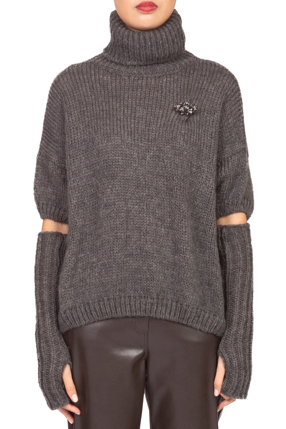 Kontatto - Maglia collo alto con manicotti Art. 3M1116NI