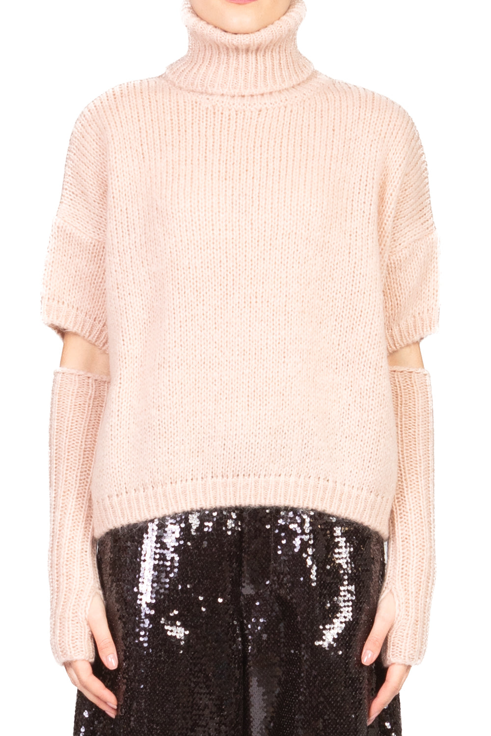 Kontatto - Maglia collo alto con manicotti Art. 3M1116NI