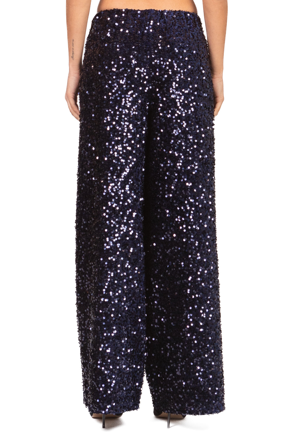 Tensione In - Pantalone palazzo ciniglia paillettes Art. W25PC73
