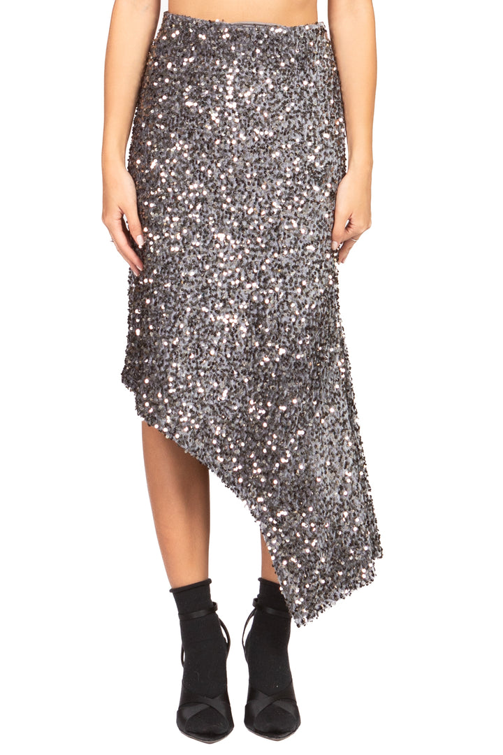 Tensione In - Gonna asimmetrica ciniglia paillettes Art. W25GC77