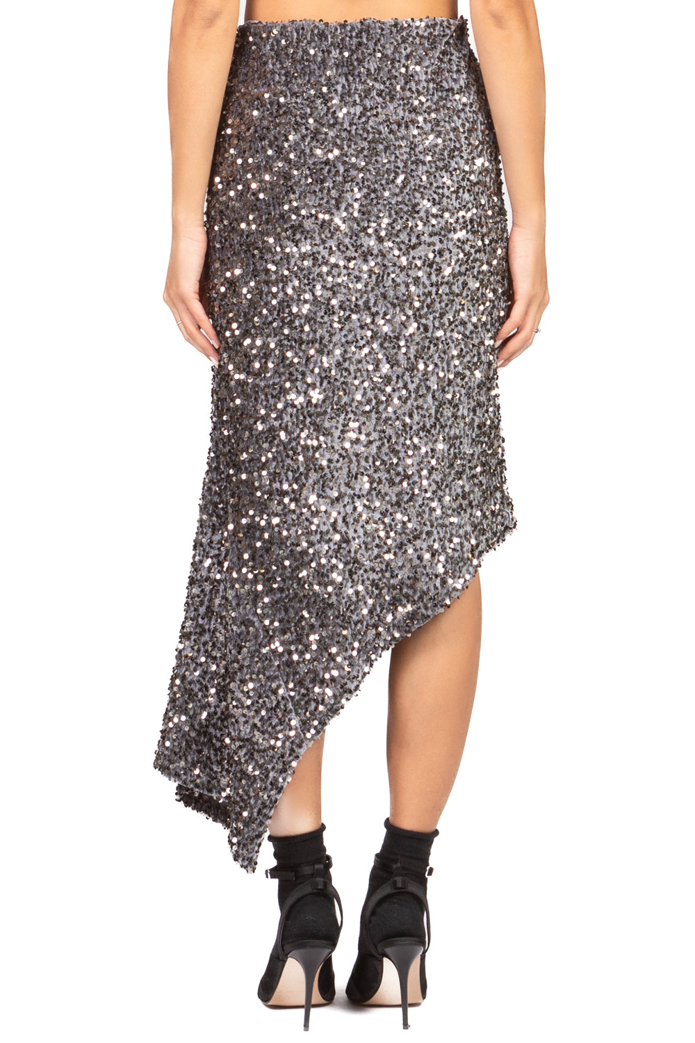 Tensione In - Gonna asimmetrica ciniglia paillettes Art. W25GC77