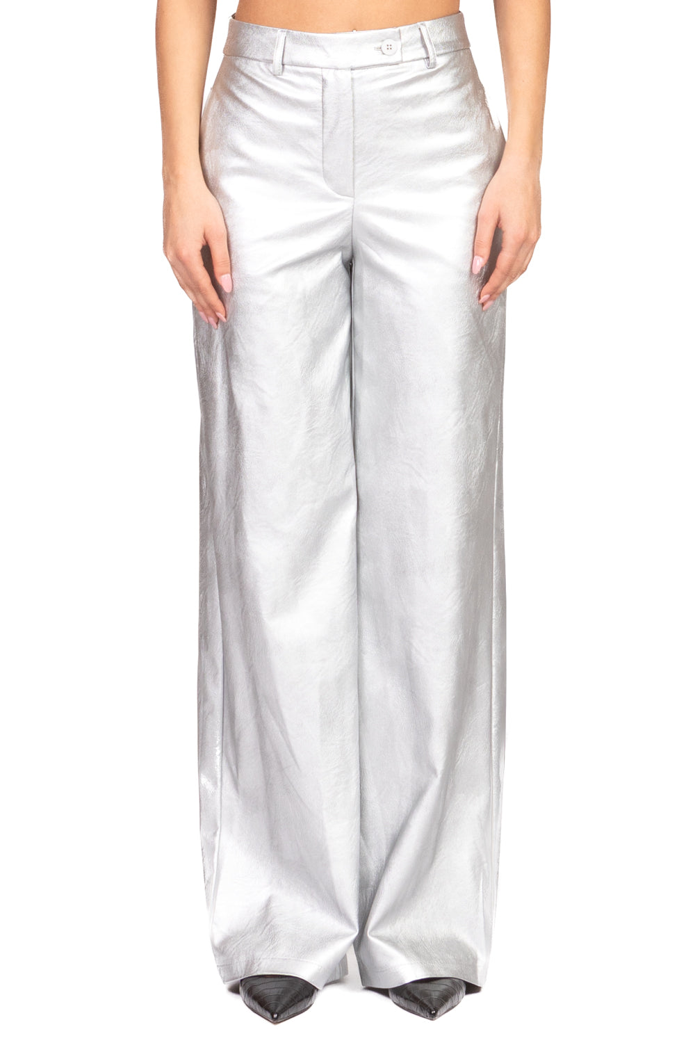 Tensione in - Pantalone palazzo ecopelle laminato Art. 26P1722