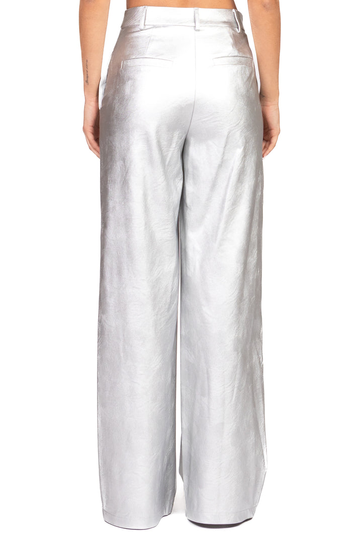 Tensione in - Pantalone palazzo ecopelle laminato Art. 26P1722