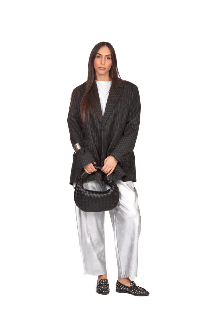 Tensione In - Pantalone barrel ecopelle laminato Art. 26P1721