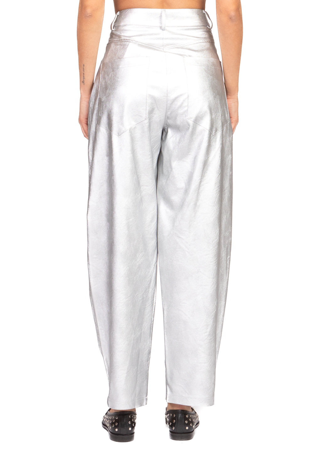 Tensione In - Pantalone barrel ecopelle laminato Art. 26P1721