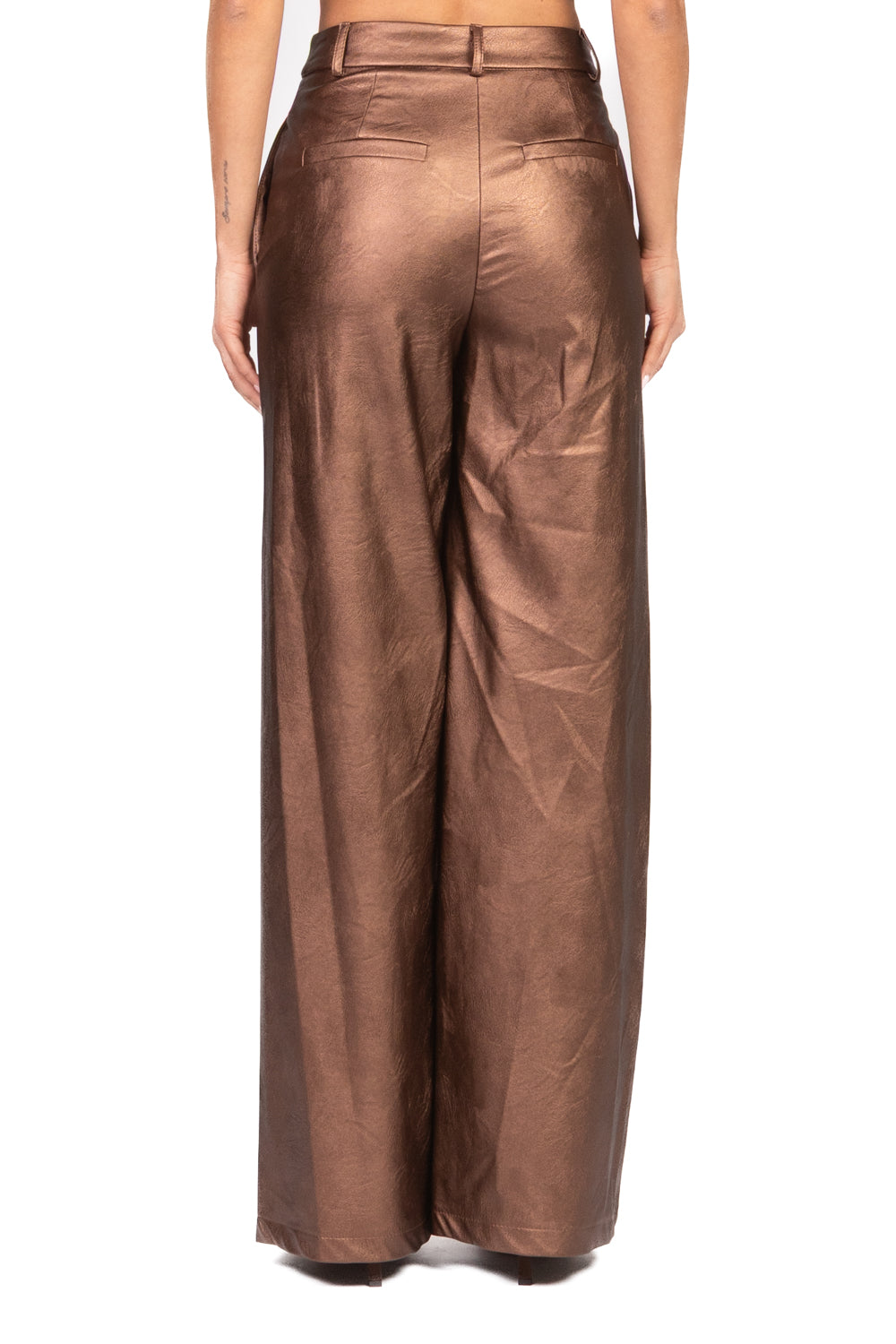 Tensione in - Pantalone palazzo ecopelle laminato Art. 26P1722