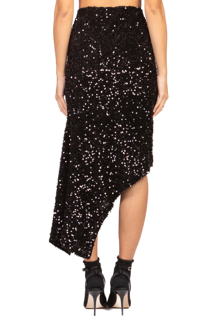 Tensione In - Gonna asimmetrica ciniglia paillettes Art. W25GC77