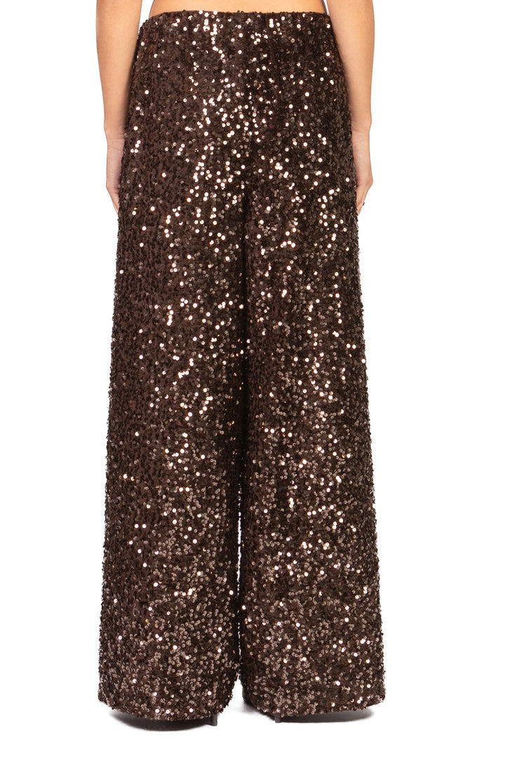 Tensione In - Pantalone palazzo ciniglia paillettes Art. W25PC73