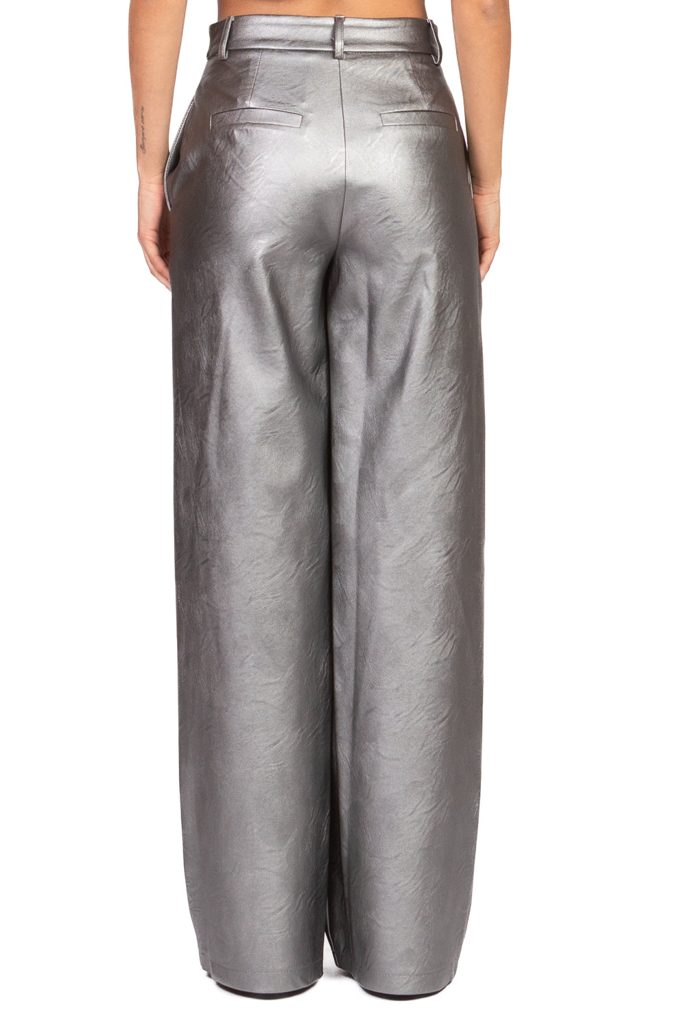 Tensione in - Pantalone palazzo ecopelle laminato Art. 26P1722