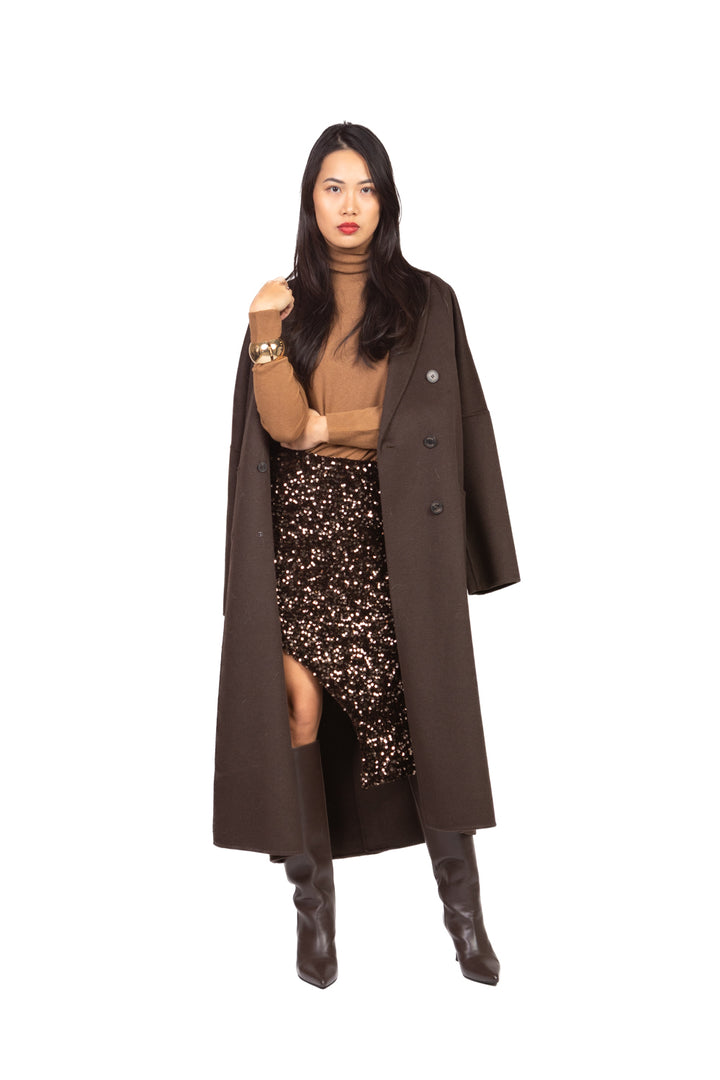 Tensione In - Gonna mini asimmetrica ciniglia paillettes Art. W25GC76