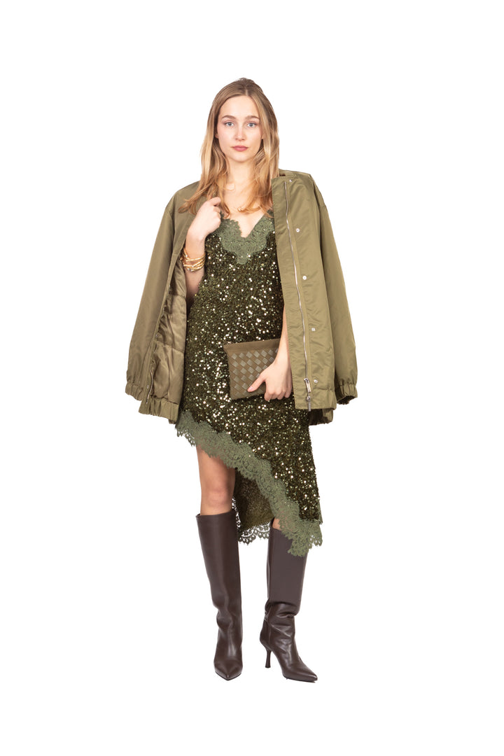 Tensione In - Abito asimmetrico ciniglia paillettes Art. W25AC79