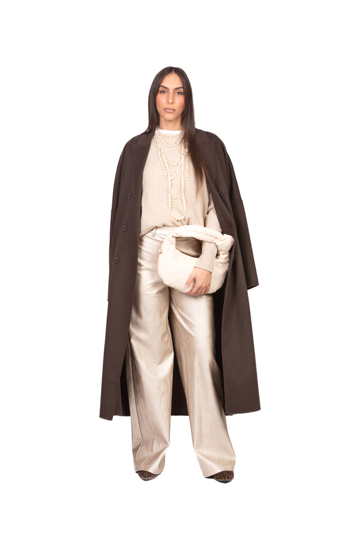 Tensione in - Pantalone palazzo ecopelle laminato Art. 26P1722