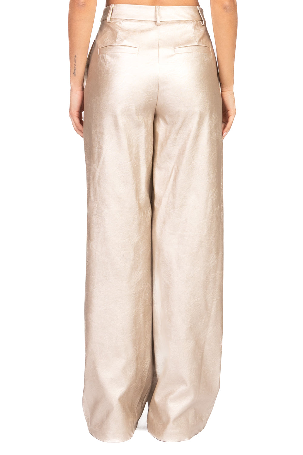 Tensione in - Pantalone palazzo ecopelle laminato Art. 26P1722