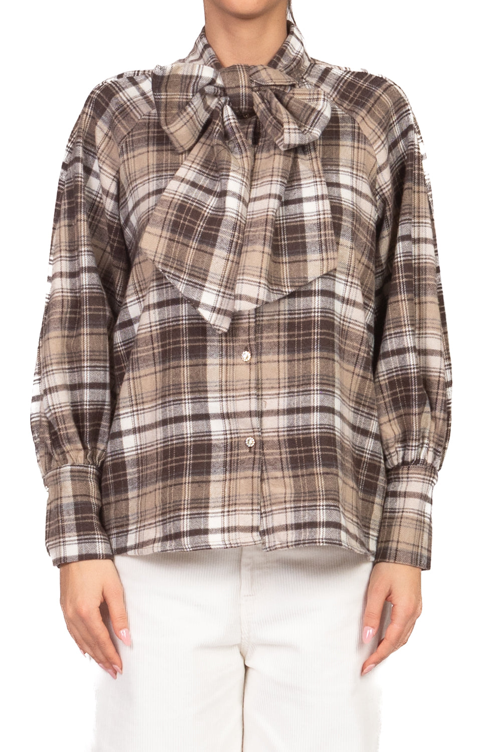 Tensione In - Camicia flanella check con fiocco Art. 26C1732