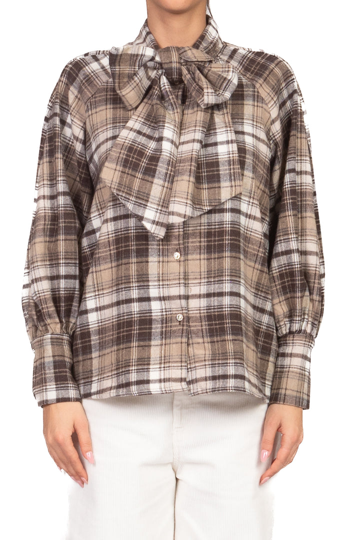 Tensione In - Camicia flanella check con fiocco Art. 26C1732