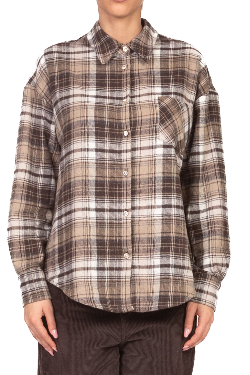 Tensione In - Camicia flanella check bottoni gioiello Art. 26C1733