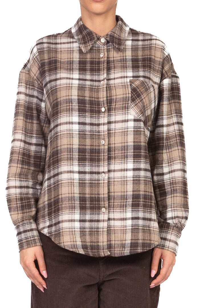 Tensione In - Camicia flanella check bottoni gioiello Art. 26C1733