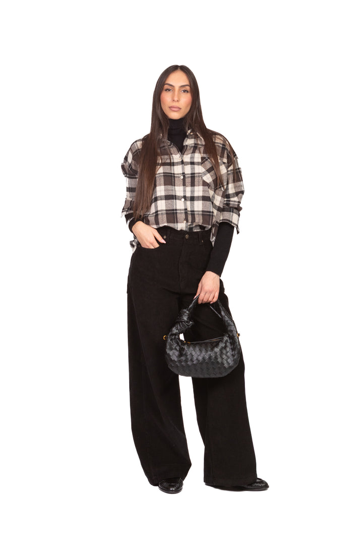 Tensione In - Pantalone palazzo velluto coste Art. W25PC61