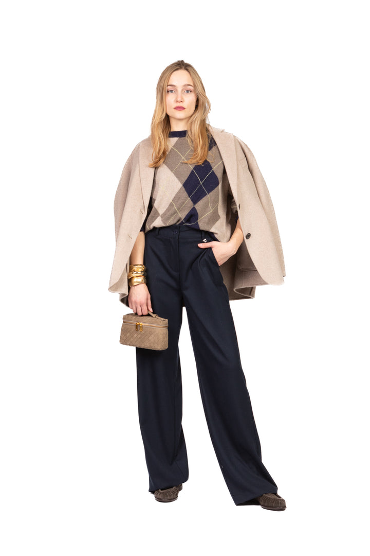 Dixie - Pantalone palazzo in flanella Art. P845Y160