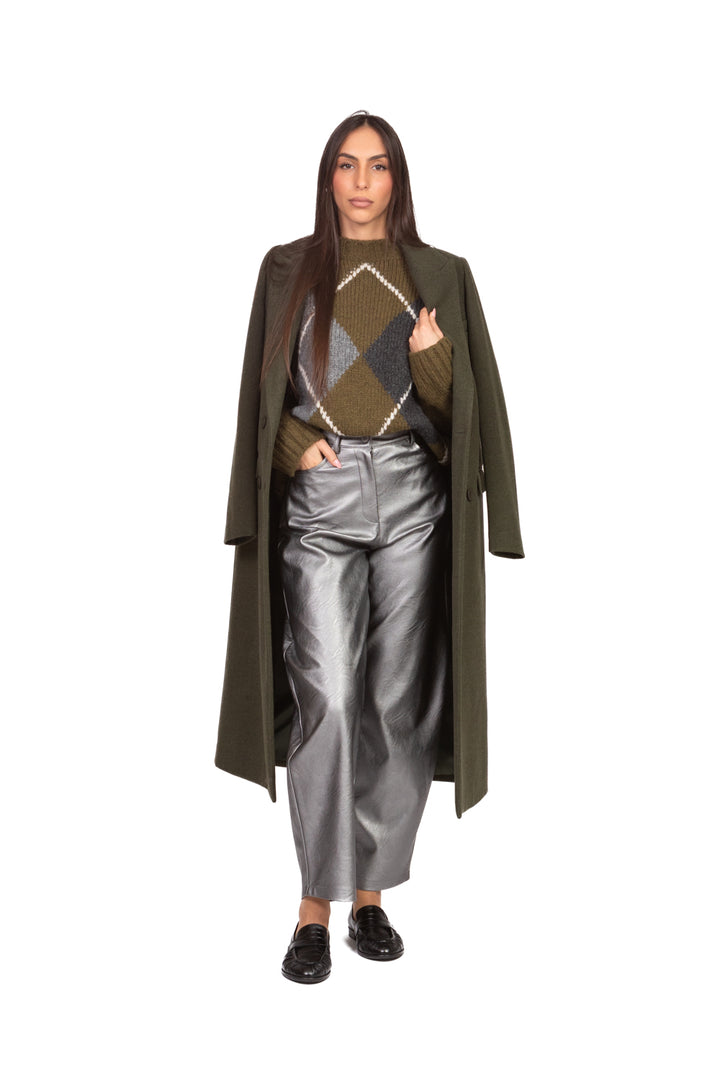 Tensione In - Pantalone barrel ecopelle laminato Art. 26P1721