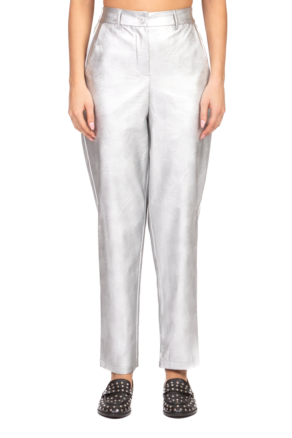 Tensione In - Pantalone carrot ecopelle laminato Art. 26P1720