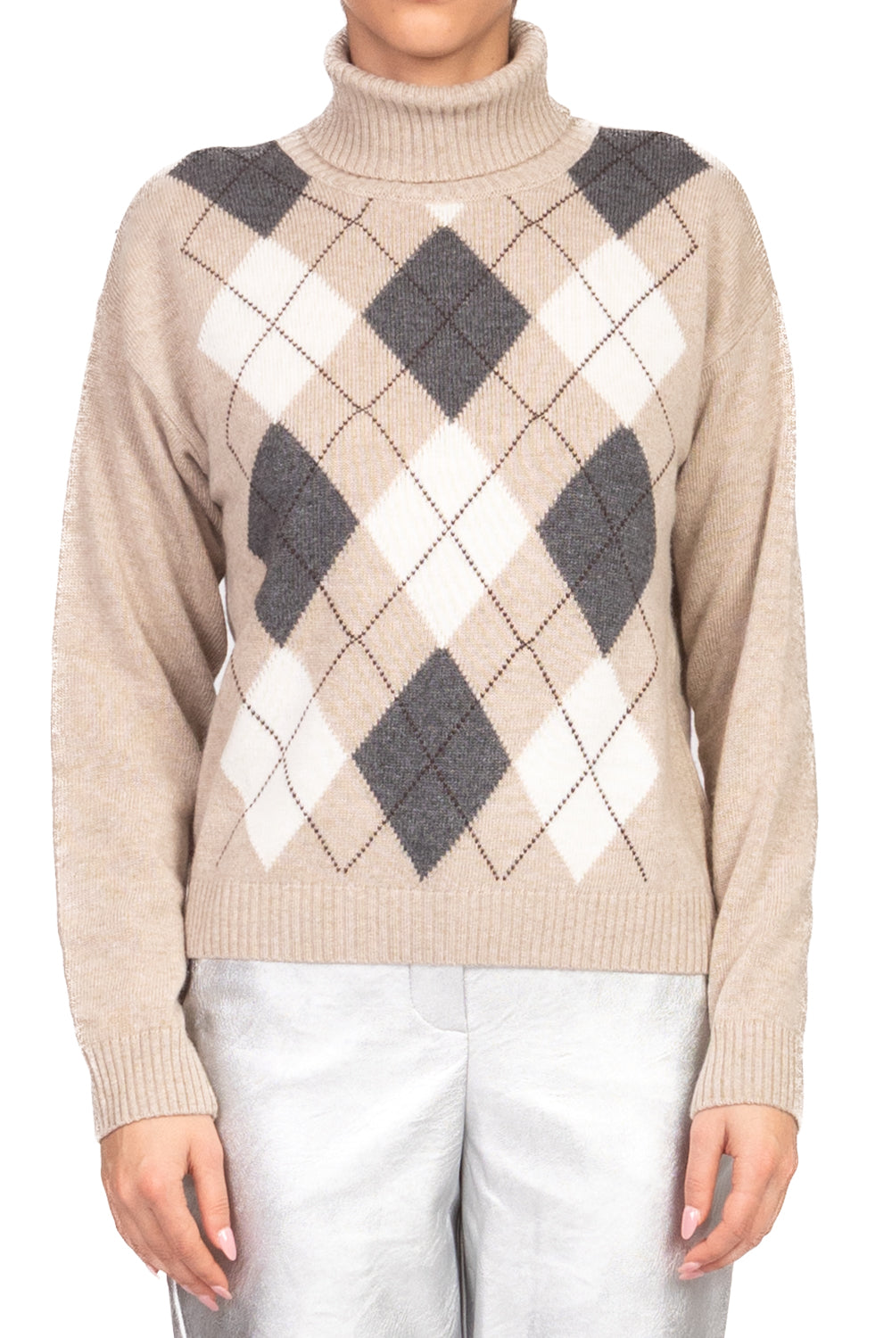 Tensione In - Maglia collo alto rombi Art. D82122