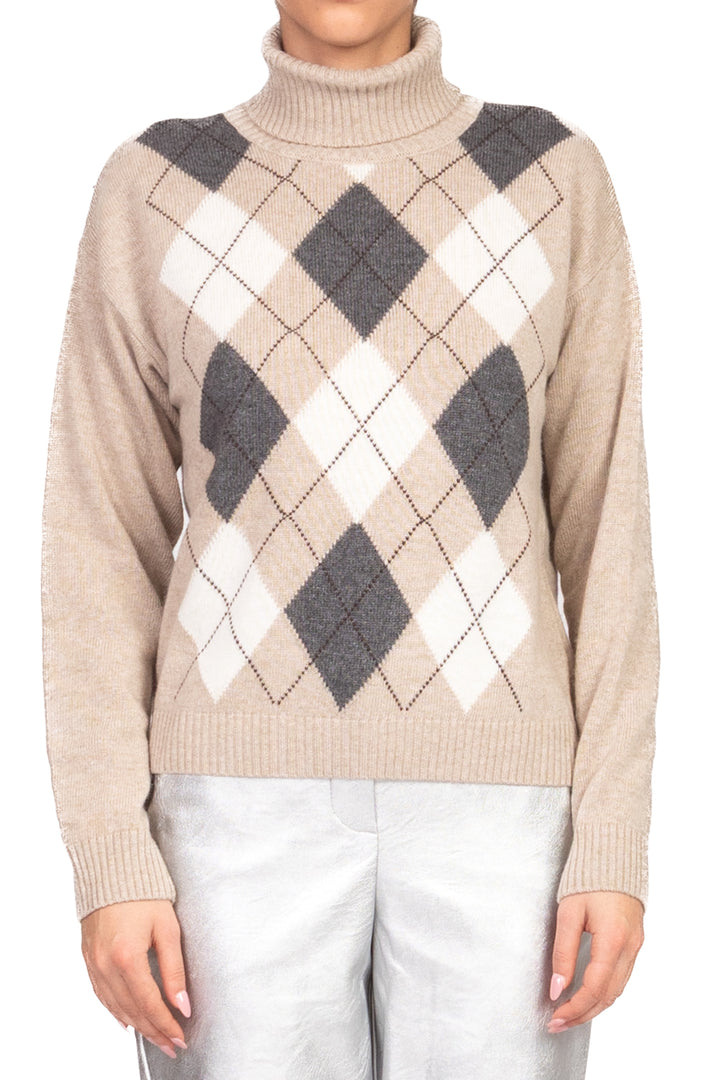 Tensione In - Maglia collo alto rombi Art. D82122