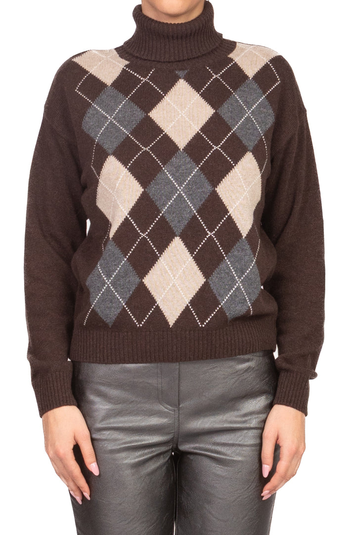 Tensione In - Maglia collo alto rombi Art. D82122