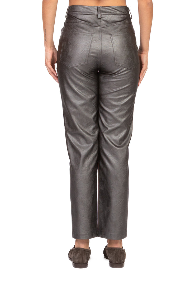 Tensione In - Pantalone dritto ecopelle laminato Art. 225092-1