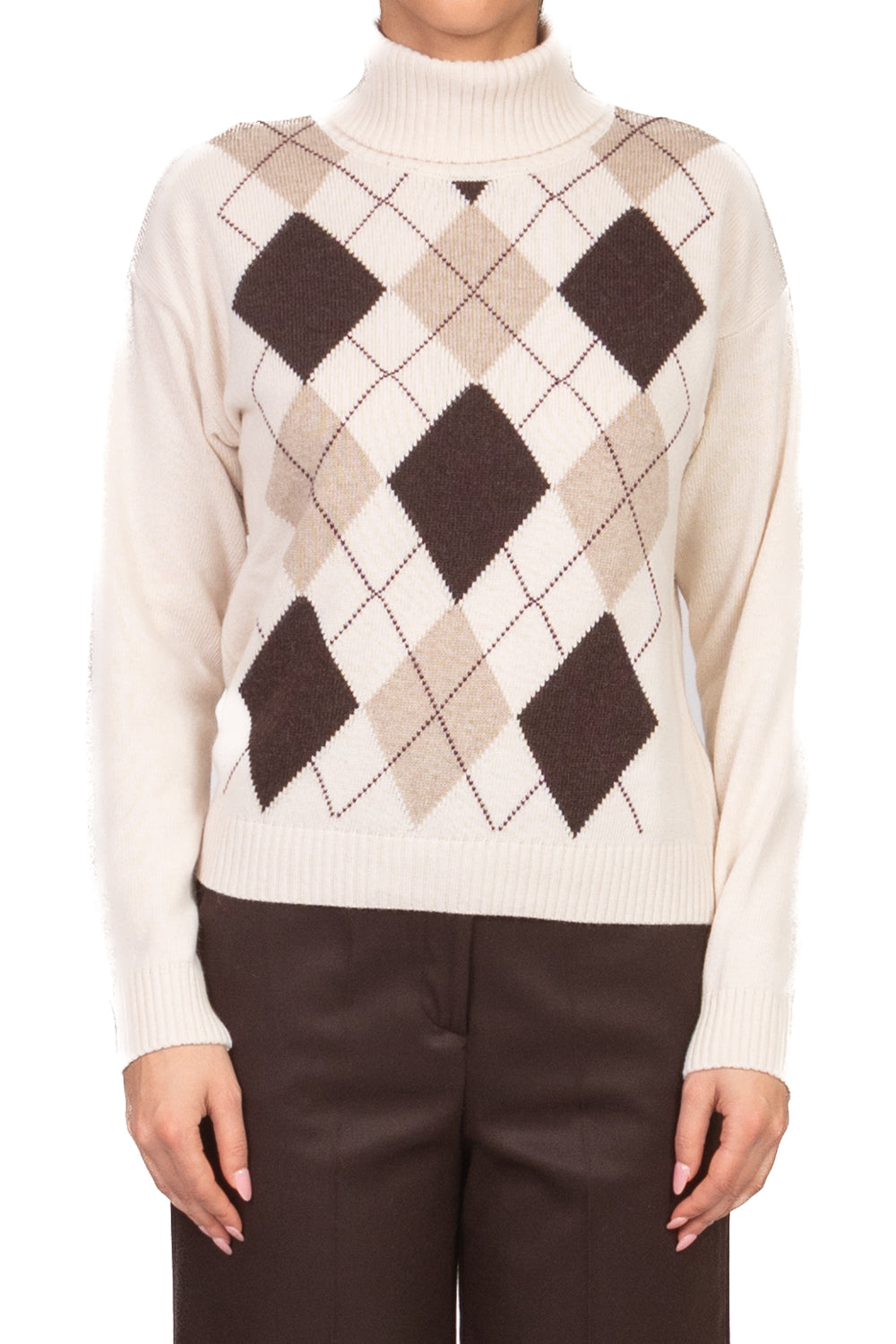 Tensione In - Maglia collo alto rombi Art. D82122