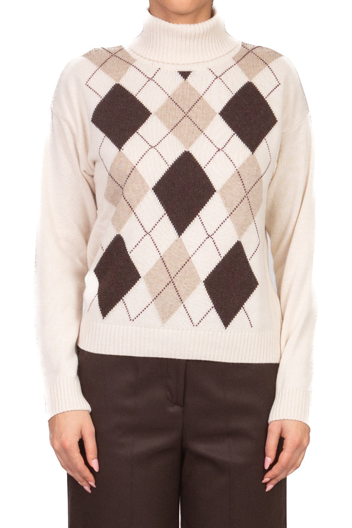 Tensione In - Maglia collo alto rombi Art. D82122