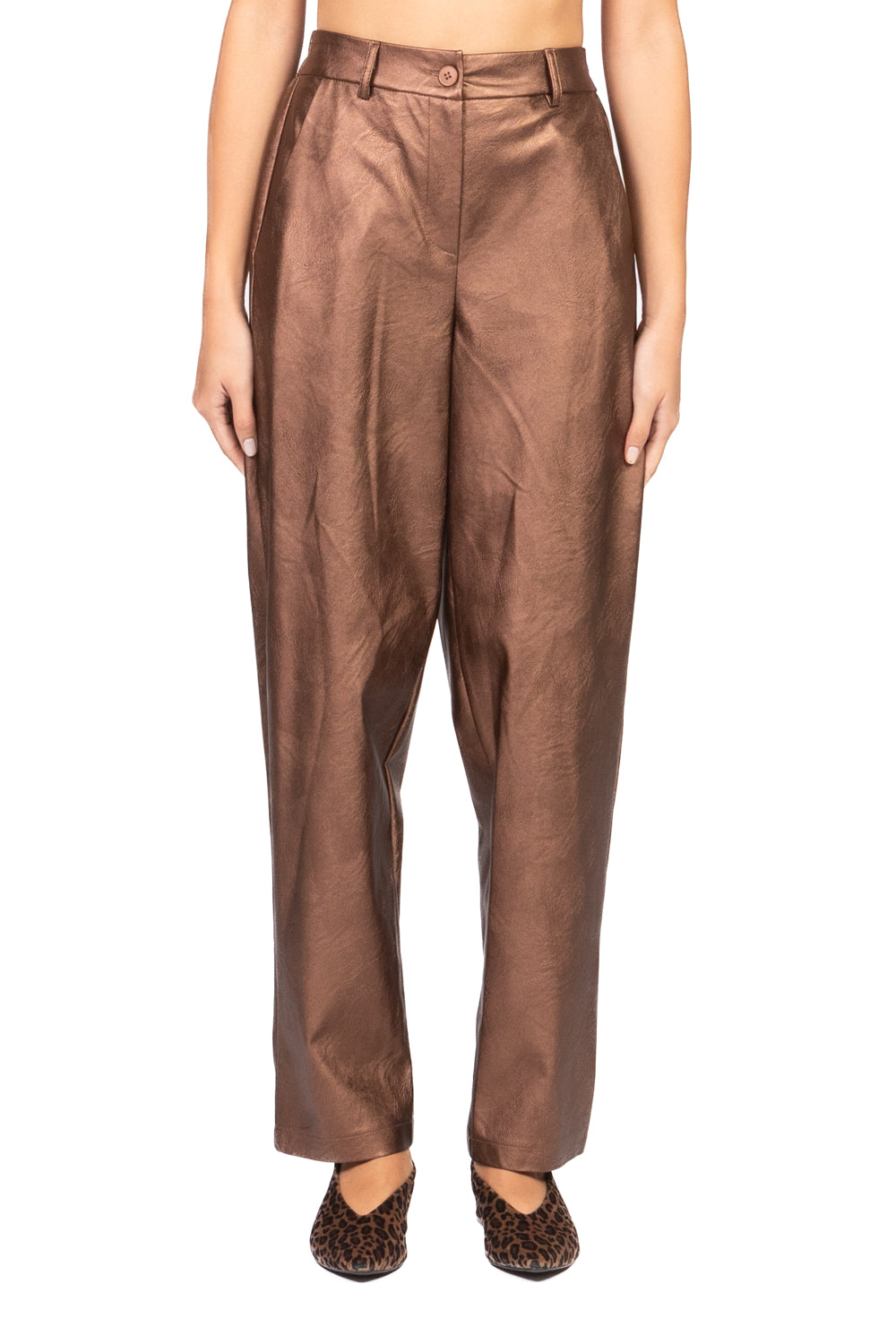 Tensione In - Pantalone carrot ecopelle laminato Art. 26P1720