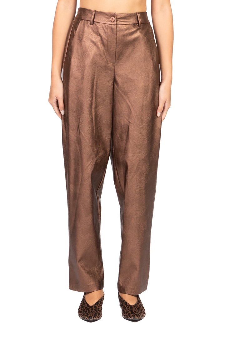 Tensione In - Pantalone carrot ecopelle laminato Art. 26P1720